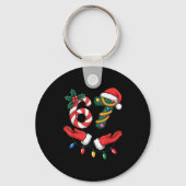 Xmas 67 Hands Gesture Candy Canes Santa Holiday Ki Sleutelhanger (Voorkant)
