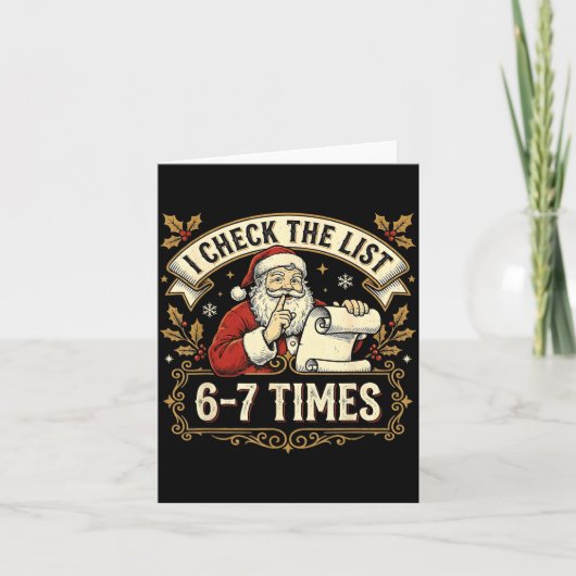 Xmas 67 Six Seven Meme Santa 67 I Check The List 6 Kaart (Voorkant)