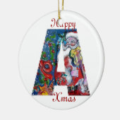 XMAS A BRIEF/SANTA CLAUS MET VIOLIN MONOGRAM KERAMISCH ORNAMENT (Links)
