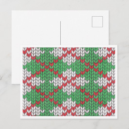 XMAS ARGYLE GEBREID Briefkaart / Horizontaal (Voorkant / Achterkant)