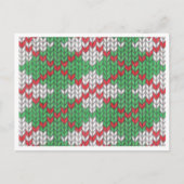XMAS ARGYLE GEBREID Briefkaart / Horizontaal (Voorkant)