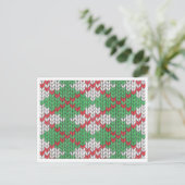 XMAS ARGYLE GEBREID Briefkaart / Horizontaal (Staand voorkant)
