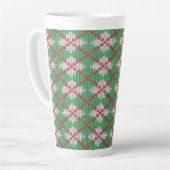 XMAS ARGYLE GEBREIDE hoge latte Mok (Linkerhoek)