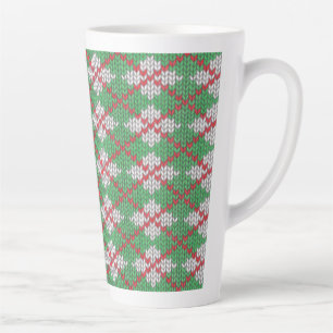 XMAS ARGYLE GEBREIDE hoge latte Mok