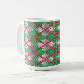XMAS ARGYLE GEBREIDE hoge witte Mok (Voorkant links)