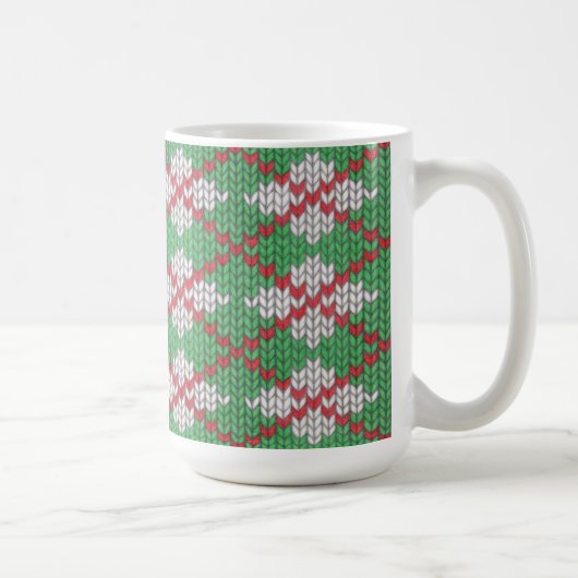 XMAS ARGYLE GEBREIDE hoge witte Mok (Rechts)