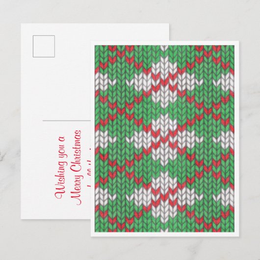 XMAS ARGYLE GEBREIDE kerst Briefkaart / verticaal (Voorkant / Achterkant)