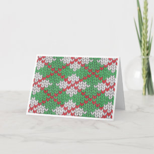 XMAS ARGYLE GEBREIDE kerst Kaart / horizontaal