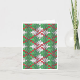 XMAS ARGYLE GEBREIDE kerstnoot Kaart / verticaal