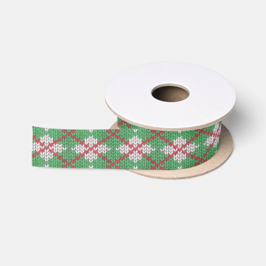 XMAS ARGYLE KNIT 1,5-inch breedbeeldscherm Satijnen Lint (Spoel)