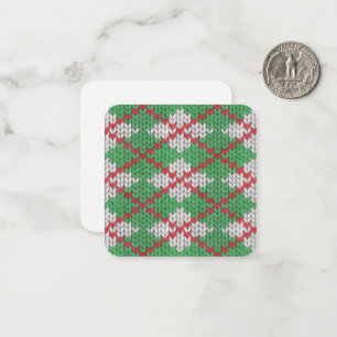 XMAS ARGYLE KNIT 2.5x2.5 Flat Note Kaart Notitiekaartje