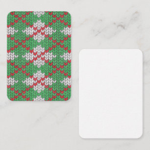 XMAS ARGYLE KNIT 3.5x2.5 Flat Note Kaart / Vertica Notitiekaartje