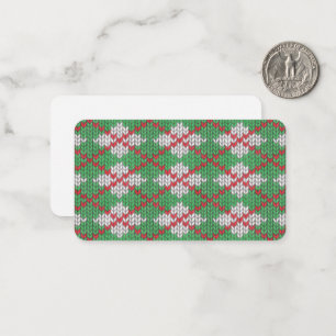 XMAS ARGYLE KNIT 3.5x2 Flat Note Kaart Notitiekaartje