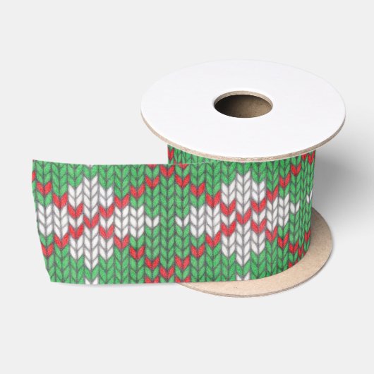 XMAS ARGYLE KNIT 3-inch breedband Satijnen Lint (Spoel)