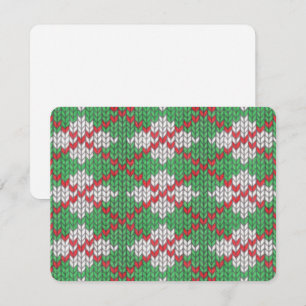 XMAS ARGYLE KNIT 4.25x5.5 Vlakke Kaart/Horizontaal Feestdagenkaart