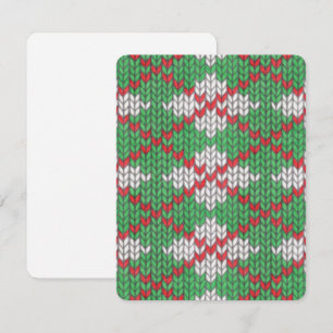 XMAS ARGYLE KNIT 4.25x5.5 Vlakke Kaart/Verticaal Feestdagenkaart