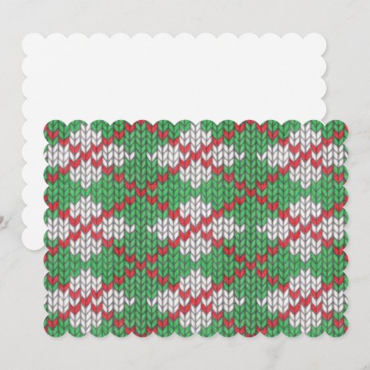 XMAS ARGYLE KNIT 5x7 Platte Kaart / Horizontaal (Voorkant / Achterkant)