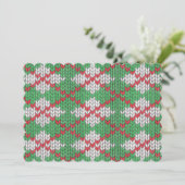 XMAS ARGYLE KNIT 5x7 Platte Kaart / Horizontaal (Staand voorkant)