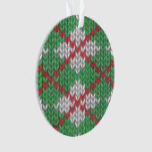 XMAS ARGYLE KNIT Acrylcirkelvormig Ornament (voorkant)