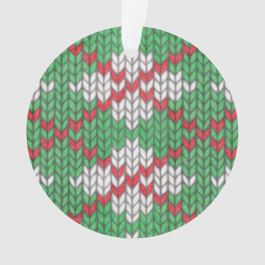 XMAS ARGYLE KNIT Acrylcirkelvormig Ornament (voorkant)
