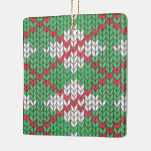 XMAS ARGYLE KNIT Ceramic Square Ornament (Links)