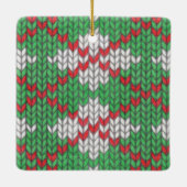 XMAS ARGYLE KNIT Ceramic Square Ornament (Achterkant)