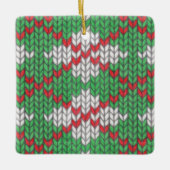 XMAS ARGYLE KNIT Ceramic Square Ornament (Voorkant)