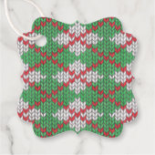 XMAS ARGYLE KNIT Fancy Vierkante Gift Labels (Voorkant)