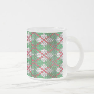 XMAS ARGYLE KNIT Frosted Glass Mok