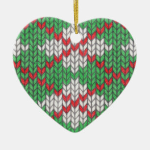 XMAS ARGYLE KNIT-keramisch Ornament