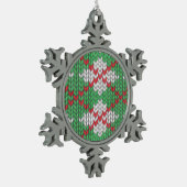 XMAS ARGYLE KNIT Pewter Snowflake Ornament (Links)
