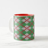 XMAS ARGYLE KNIT Red Two-Tone Mok (Voorkant links)