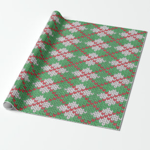 XMAS ARGYLE KNIT Wrapppapier Cadeaupapier