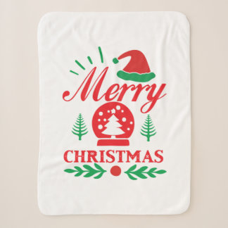 Xmas Art Merry Kerstmis Sherpa Deken