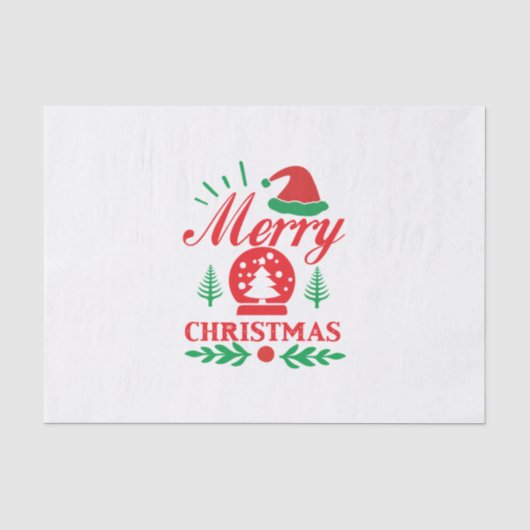Xmas Art Merry Kerstmis Tissuepapier (Voorkant)