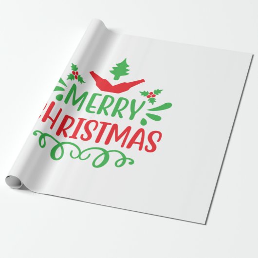 Xmas Art Merry Xmas Cadeaupapier (Uitgerold)