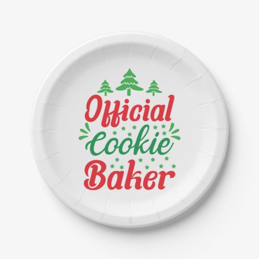 Xmas Art Official Cookie Baker Papieren Bordje (Voorkant)