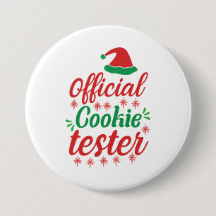 Xmas Art Official Cookie Tester Ronde Button 7,6 Cm