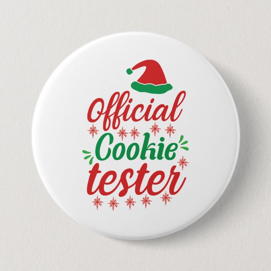 Xmas Art Official Cookie Tester Ronde Button 7,6 Cm (Voorkant)