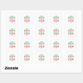Xmas Art Snoep can Cutie Vierkante Sticker (Vel)