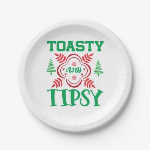 Xmas Art Toasty and Tipsy Papieren Bordje
