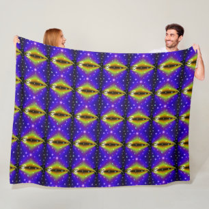 Xmas Artdeco op Paarse gele regenboog Fleece Deken