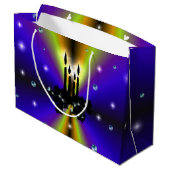 Xmas Artdeco op Paarse gele regenboog Groot Cadeauzakje (Achterkant Gekanteld)