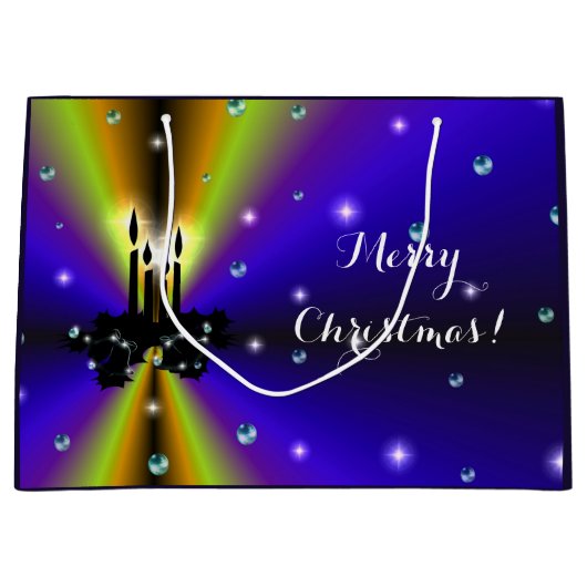 Xmas Artdeco op Paarse gele regenboog Groot Cadeauzakje (Voorkant)