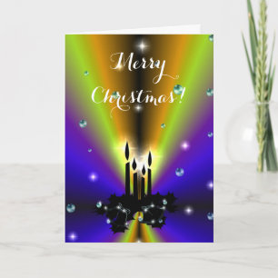 Xmas Artdeco op Paarse gele regenboog Kaart