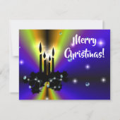 Xmas Artdeco op Paarse gele regenboog RSVP Kaartje (Voorkant)