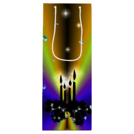 Xmas Artdeco op Paarse gele regenboog Wijn Cadeautas