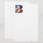 XMAS B BRIEF/SANTA CLAUS MET VIOLIN MONOGRAM BRIEFPAPIER (Voorkant / Achterkant)