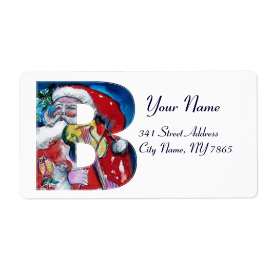 XMAS B BRIEF/SANTA CLAUS MET VIOLIN MONOGRAM ETIKET (Voorkant)