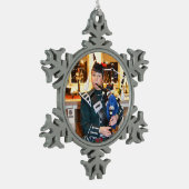 Xmas bagpier tin sneeuwvlok ornament (Links)